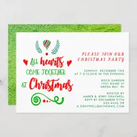 All Hearts Come Together At Christmas Holiday Invitation