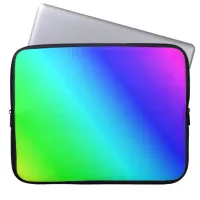 Colorful Rainbow Green Blue Purple Diagonal Blend Laptop Sleeve