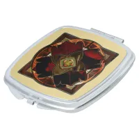 Autumn Elegance: The Floral Medallion Compact Mirror