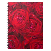 Deep red roses pattern  notebook