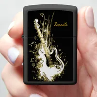 Golden Guitar Sparks Musical Magic Zippo Lighter