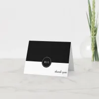 Classic Black and White Wedding Thank You Card