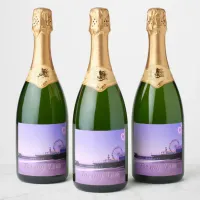 Santa Monica Pier Purple Hearts Sparkling Wine Label