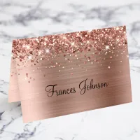 Glittery Rose Gold Individual Name Place Cards