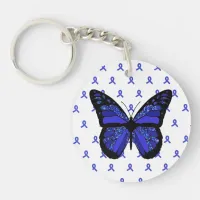 Personalize this ME/CFS Blue Butterfly Key Chain