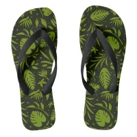 Green Jungle Print Flip Flops