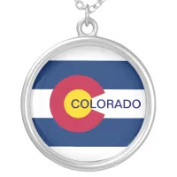 Colorado State Flag Silver Plated Necklace