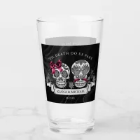 Skulls Gothic Hallowedding Burgundy ID866  Glass