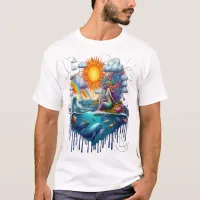 Mermaid Surreal Subconscious Sun-Kissed Morning T-Shirt