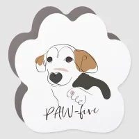 Cute Dog Line Art Car Magnet