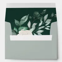 Emerald Greenery Elegant Wedding Envelope