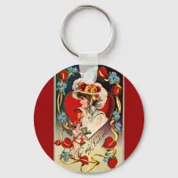 Vintage Lady My Valentine Round Keychain