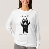 Proud Cat Lady Design with Claws on T-Shirt