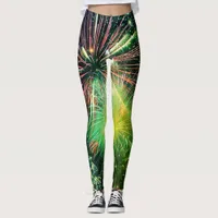 Fireworks in Green Finale Leggings