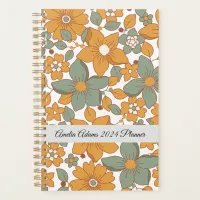 Girly Retro Floral School Greenery  Planner