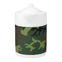 Military Green Camouflage Teapot