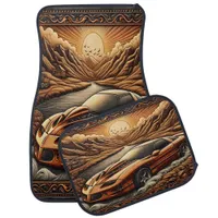 Scenic Journey with Muscle Car Car Floor Mat