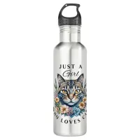 Just a Girl Who Loves Cats  Stainless Steel Water Bottle