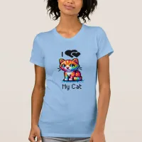 I Love My Cat | Pixel Art  T-Shirt