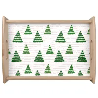 Christmas trees with beads strings pattern serving tray