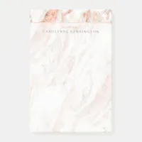 Elegant Personalized Copper Marble Rose Gold Post-it Notes