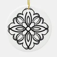 Black and White #6 Diamond Ceramic Ornament