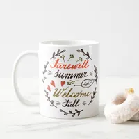 farewell summer welcome fall thanksgiving holiday coffee mug