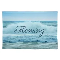 Personalized Blue White Ocean Waves Crashing Placemat