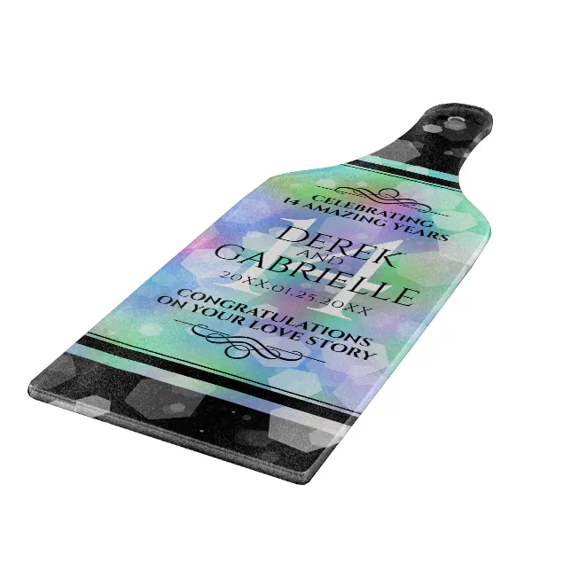 Elegant 14th Opal Wedding Anniversary Celebration Cutting Board