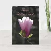 Pink Magnolia Flower Happy Mothers Day Card