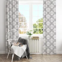 Gray & White Seashell Coastal Blackout Curtains