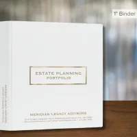 Estate Planning Portfolio Binder White and Gold