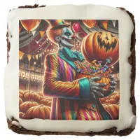 Scary Clown with Jack O' Lantern Halloween Brownie