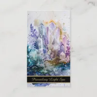 *~* Crystals Gold Rainbow QR AP90 Artsy Drip Business Card