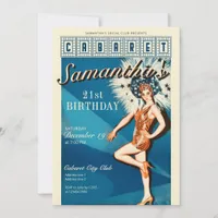 Cabaret Paris Parisian Glam Birthday Party Invitation