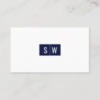 Initial Logo Minimal Modern Sleek Navy Business Card