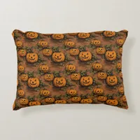 Vintage Jack O Lantern Patch Accent Pillow