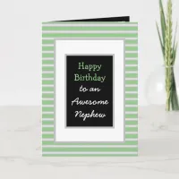 Modern Black Personalized Happy Birthday Nephew Card