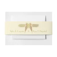 Art Deco Butterfly Monogram Golden Wedding Invitation Belly Band