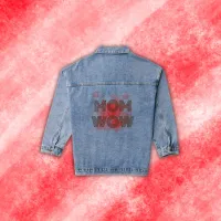 MOM WOW black on red | Denim Jacket