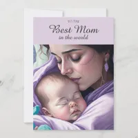 Cute Best Mom Sentimental Mother and Baby Greeting Card