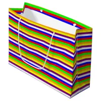 Almost-Rainbow Horizontal Stripes Large Gift Bag