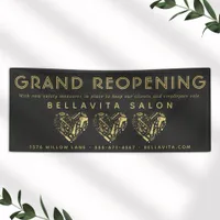 Black And Gold Heart Salon Business Banner