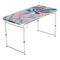 Pink and Blue Pastel Marble | Beer Pong Table