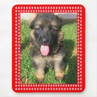 White Stars Red Frame Image Your Photo Mouse Pad