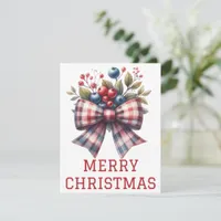 Coquette Bow And Ribbon Christmas Card