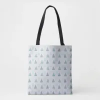 Blue Christmas trees with beads strings pattern Tote Bag