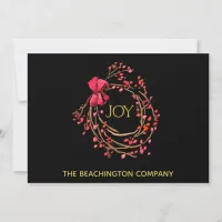 *~* Corporate Wreath JOY Business  Holiday Card