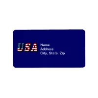 USA Flag Text Address Labels