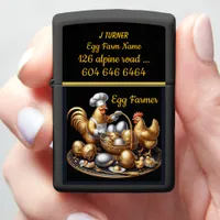 Cozy Farm With Golden Eggs & Happy Chickens Zippo Lighter